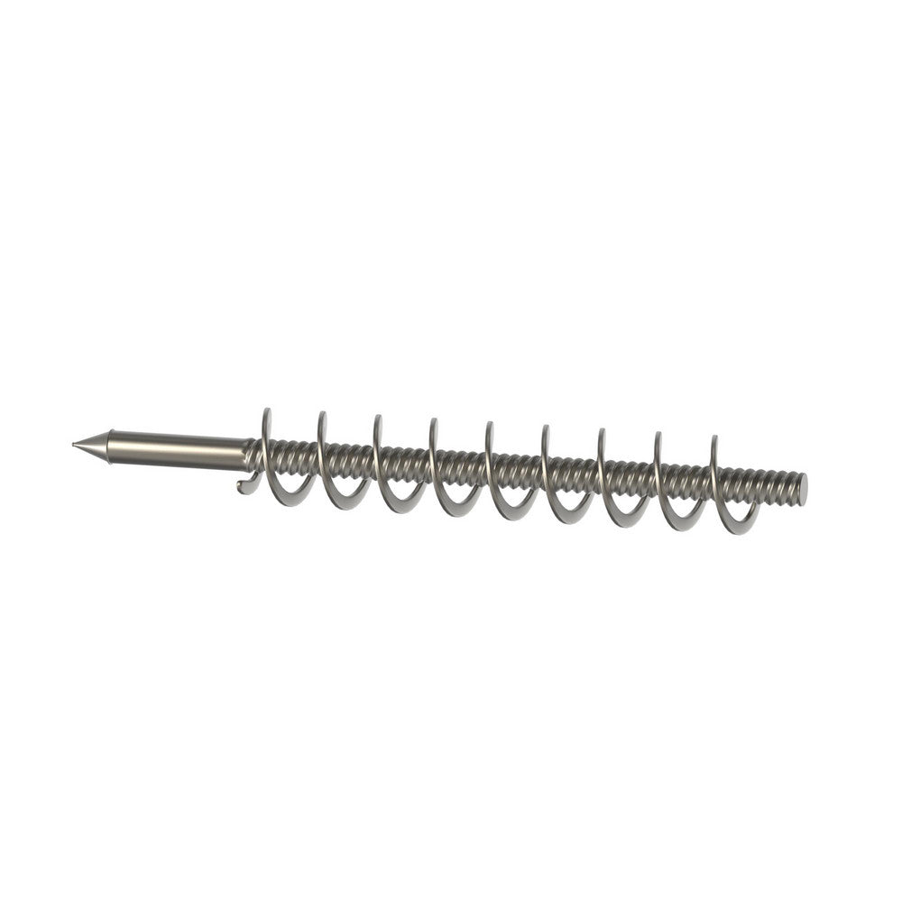 Schaefer Brush 93502 Double Stem/Single Spiral Tube Brush 1/4" Dia, 4-1/2" OAL, Stainless Steel Bristles