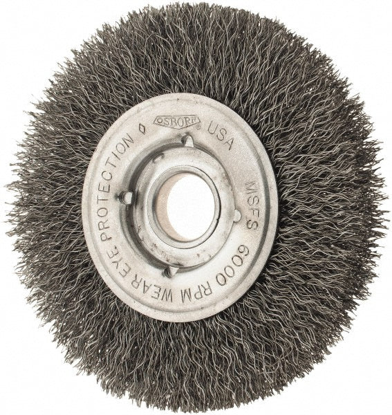 Osborn 0002140100 Wheel Brush 4" Wheel Dia, 5/8" Face Width, 0.0140" Wire Dia, Crimped
