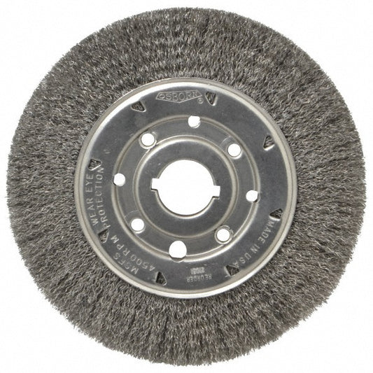 Osborn 0002140600 Wheel Brush 8" Wheel Dia, 5/8" Face Width, 0.0104" Wire Dia, Crimped