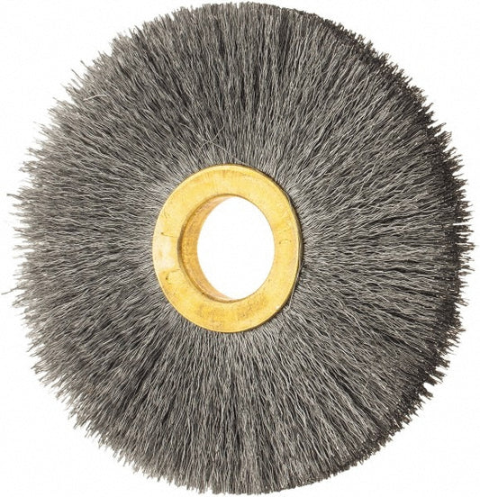 Osborn 0001142700 Wheel Brush 3" Wheel Dia, 3/8" Face Width, 0.0060" Wire Dia, Crimped