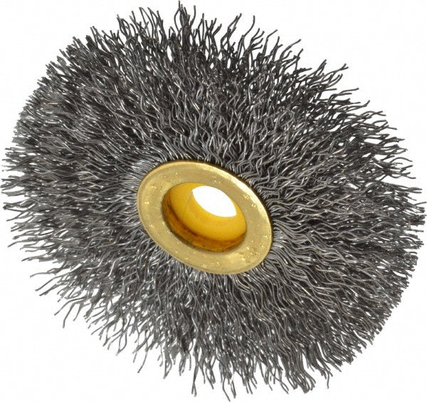 Osborn 0001142900 Wheel Brush 3" Wheel Dia, 3/8" Face Width, 0.0140" Wire Dia, Crimped