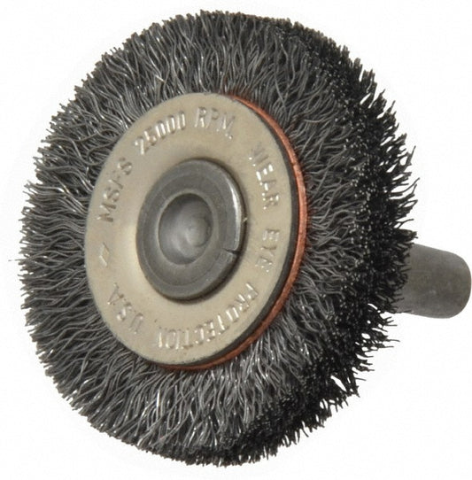 Osborn 0001143300 Wheel Brush 1-1/2" Wheel Dia, 3/8" Face Width, 0.0080" Wire Dia, Crimped
