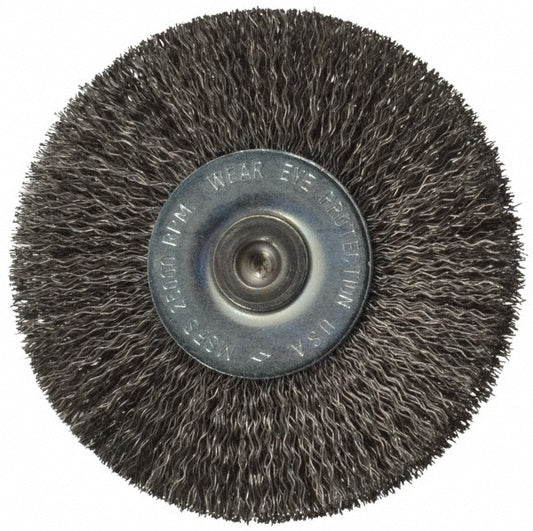 Osborn 0001143900 Wheel Brush 2-1/2" Wheel Dia, 7/16" Face Width, 0.0080" Wire Dia, Crimped