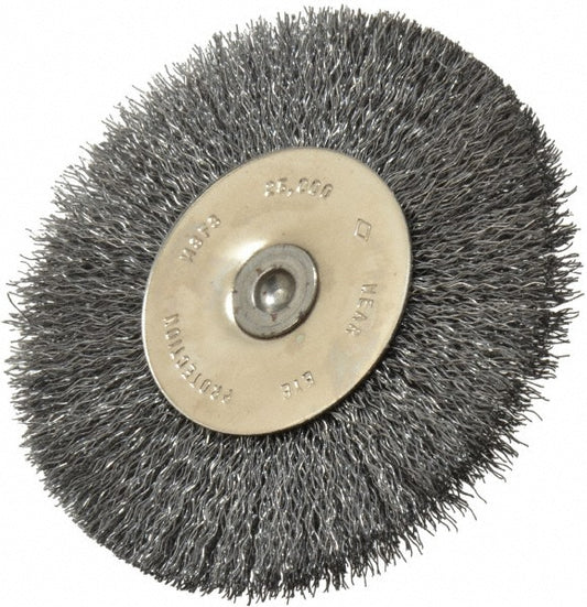 Osborn 0001144200 Wheel Brush 3" Wheel Dia, 7/16" Face Width, 0.0080" Wire Dia, Crimped