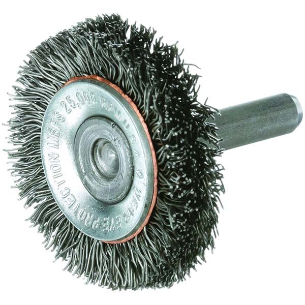 Osborn 0001144300 Wheel Brush 3" Wheel Dia, 7/16" Face Width, 0.0140" Wire Dia, Crimped