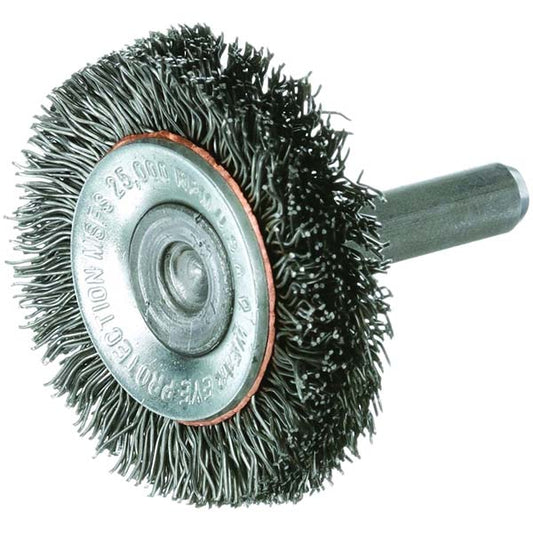 Osborn 0001144300 Wheel Brush 3" Wheel Dia, 7/16" Face Width, 0.0140" Wire Dia, Crimped