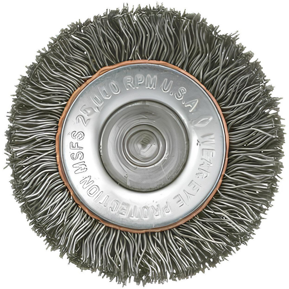 Osborn 0001144500 Wheel Brush 4" Wheel Dia, 1/2" Face Width, 0.0080" Wire Dia, Crimped