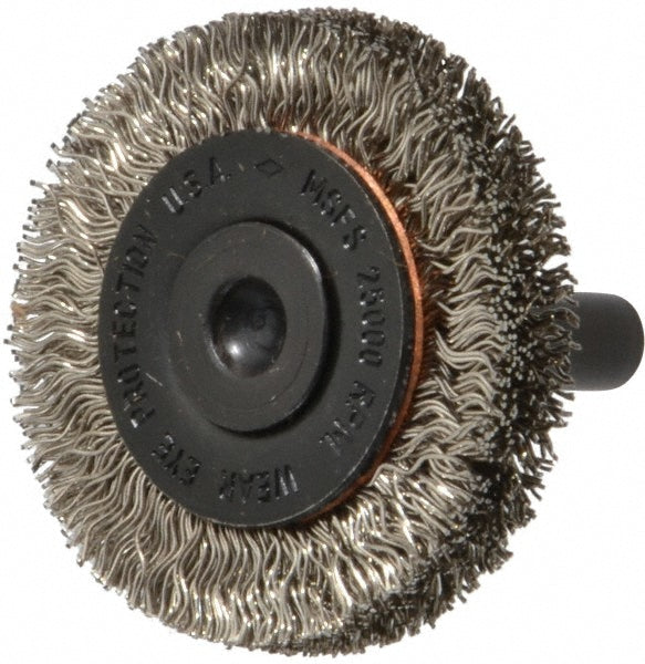 Osborn 0001144800 Wheel Brush 1-1/2" Wheel Dia, 3/8" Face Width, 0.0120" Wire Dia, Crimped