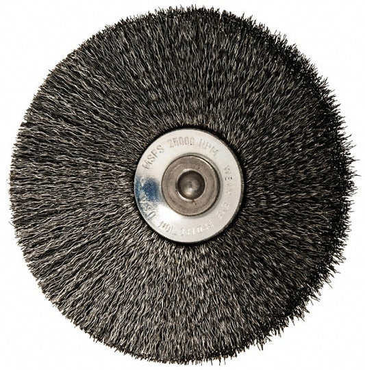 Osborn 0001146500 Wheel Brush 3" Wheel Dia, 7/16" Face Width, 0.0060" Wire Dia, Crimped