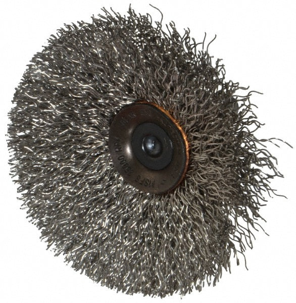 Osborn 0001147800 Wheel Brush 3" Wheel Dia, 7/16" Face Width, 0.0140" Wire Dia, Crimped