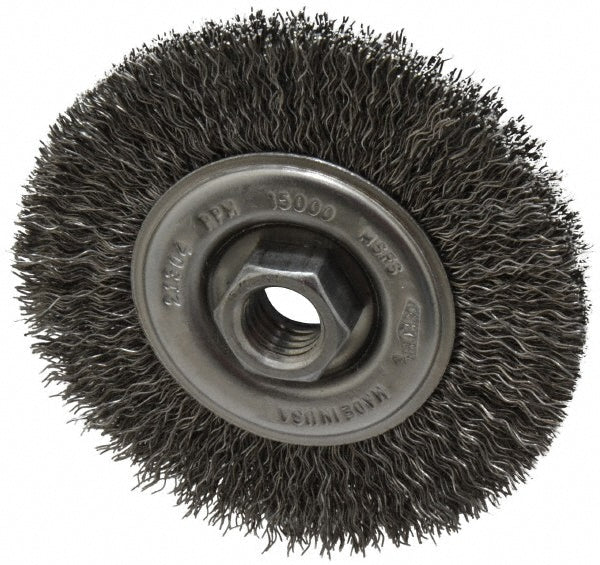 Osborn 0002141800 Wheel Brush 4" Wheel Dia, 1/2" Face Width, 0.0140" Wire Dia, Crimped