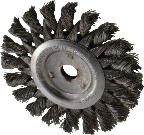Osborn 0002673600 Wheel Brush 3" Wheel Dia, 3/8" Face Width, 0.0140" Wire Dia, Knotted