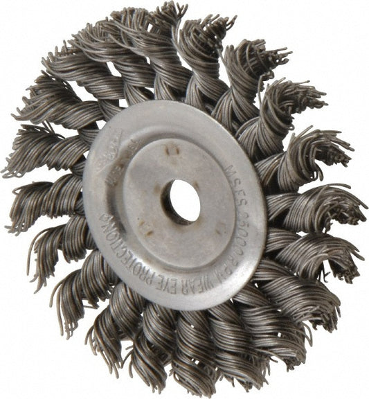Osborn 0002673700 Wheel Brush 3" Wheel Dia, 3/8" Face Width, 0.0200" Wire Dia, Knotted