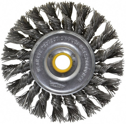 Osborn 0002674000 Wheel Brush 4" Wheel Dia, 5/16" Face Width, 0.0200" Wire Dia, Knotted