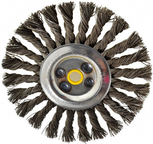 Osborn 0002674300 Wheel Brush 6" Wheel Dia, 1/2" Face Width, 0.0250" Wire Dia, Knotted