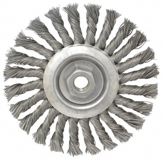 Osborn 0002674400 Wheel Brush 6" Wheel Dia, 1/2" Face Width, 0.0250" Wire Dia, Knotted