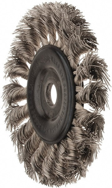 Osborn 0002675700 Wheel Brush 4" Wheel Dia, 5/16" Face Width, 0.0140" Wire Dia, Knotted