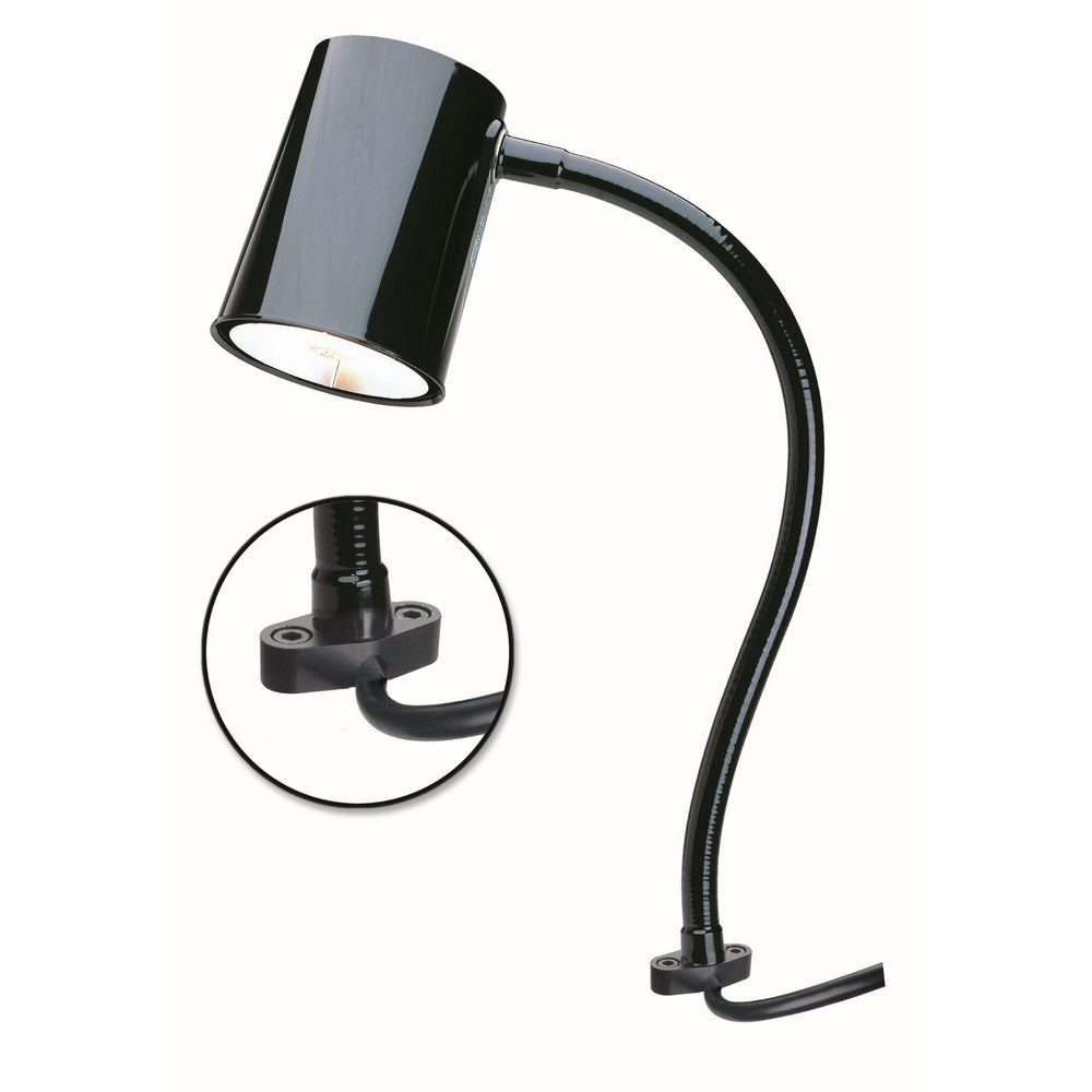 MOFFATT PRODUCTS INC. 95049 Task Light Incandescent, 18" Reach, Gooseneck Arm, Direct, Black