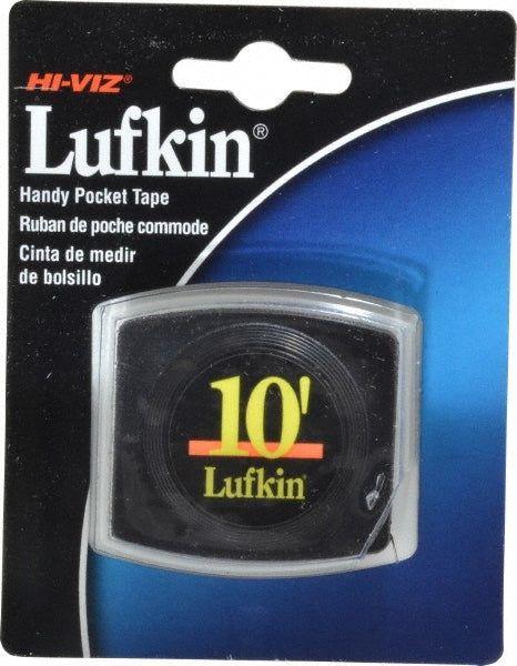 Lufkin W6110 Tape Measure 10' Long, 1/4" Width, Yellow Blade