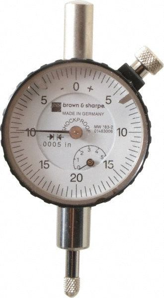 TESA Brown & Sharpe 14.83006 Dial Drop Indicator 0.2500" Max Measurement, 0-25-0 Dial Reading
