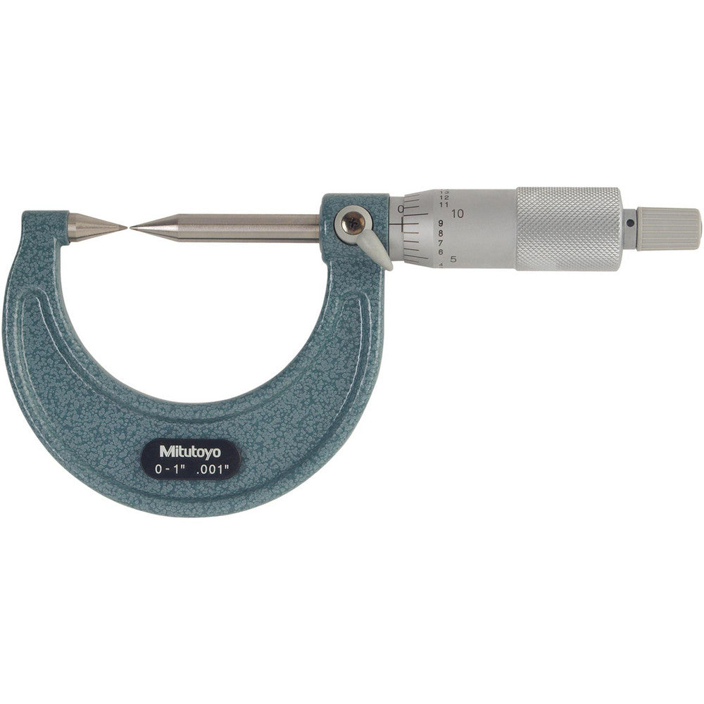 Mitutoyo 112-237 1 Inch, 38mm Throat Depth, Ratchet Stop, Mechanical Point Micrometer