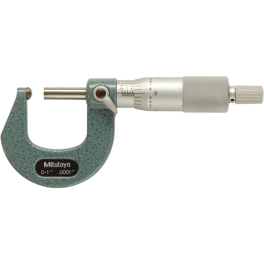 Mitutoyo 115-153 1 Inch Max Measurement, 0.0001 Inch Graduation, Spherical Face Micrometer