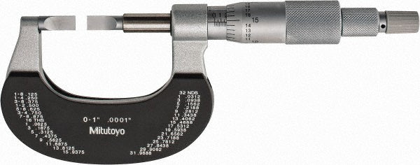 Mitutoyo 122-125-10 Blade Micrometer Mechanical, 1" Max