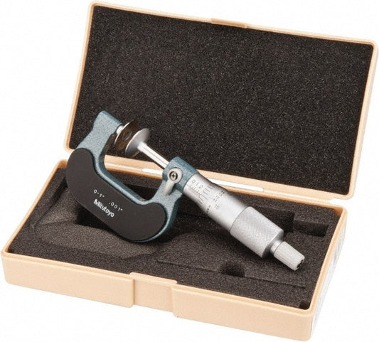 Mitutoyo 123-125 0 to 1 Inch, 0.001 Inch Graduation, Ratchet Stop Thimble, Mechanical Disc Micrometer
