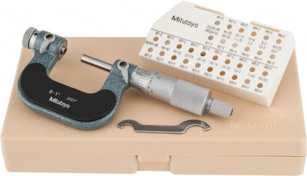 Mitutoyo 126-137 0 to 1" Range, Mechanical Screw Thread Micrometer