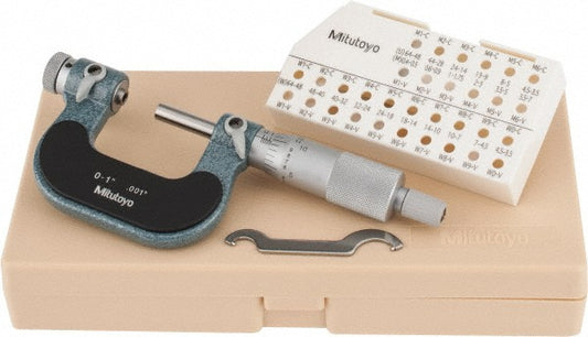 Mitutoyo 126-137 0 to 1" Range, Mechanical Screw Thread Micrometer