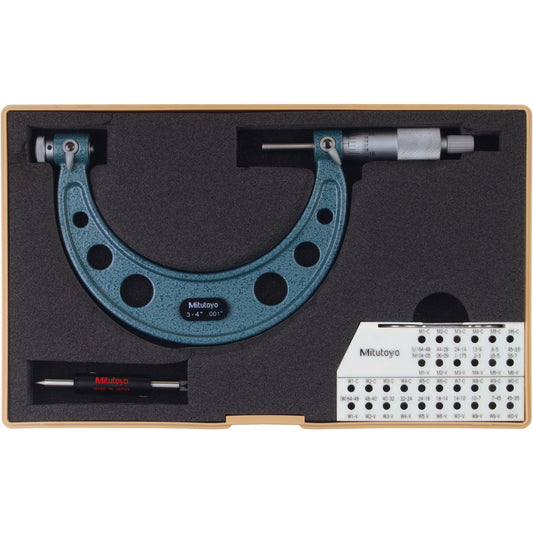 Mitutoyo 126-140 3 to 4" Range, Mechanical Screw Thread Micrometer