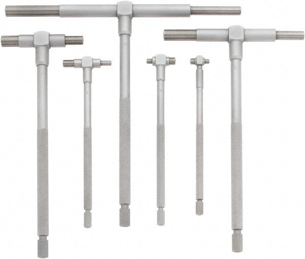 Mitutoyo 155-903 Telescoping Gage Set 0.313 to 6", 6 Pc, Satin Chrome Finish, Includes Fitted Pouch