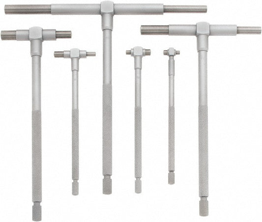 Mitutoyo 155-903 Telescoping Gage Set 0.313 to 6", 6 Pc, Satin Chrome Finish, Includes Fitted Pouch