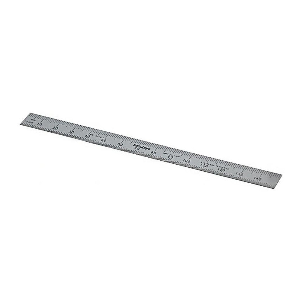 Mitutoyo 182-211 Steel Rule 150 mm OAL, Metric Graduation, Flexible, 12.7 mm OAW