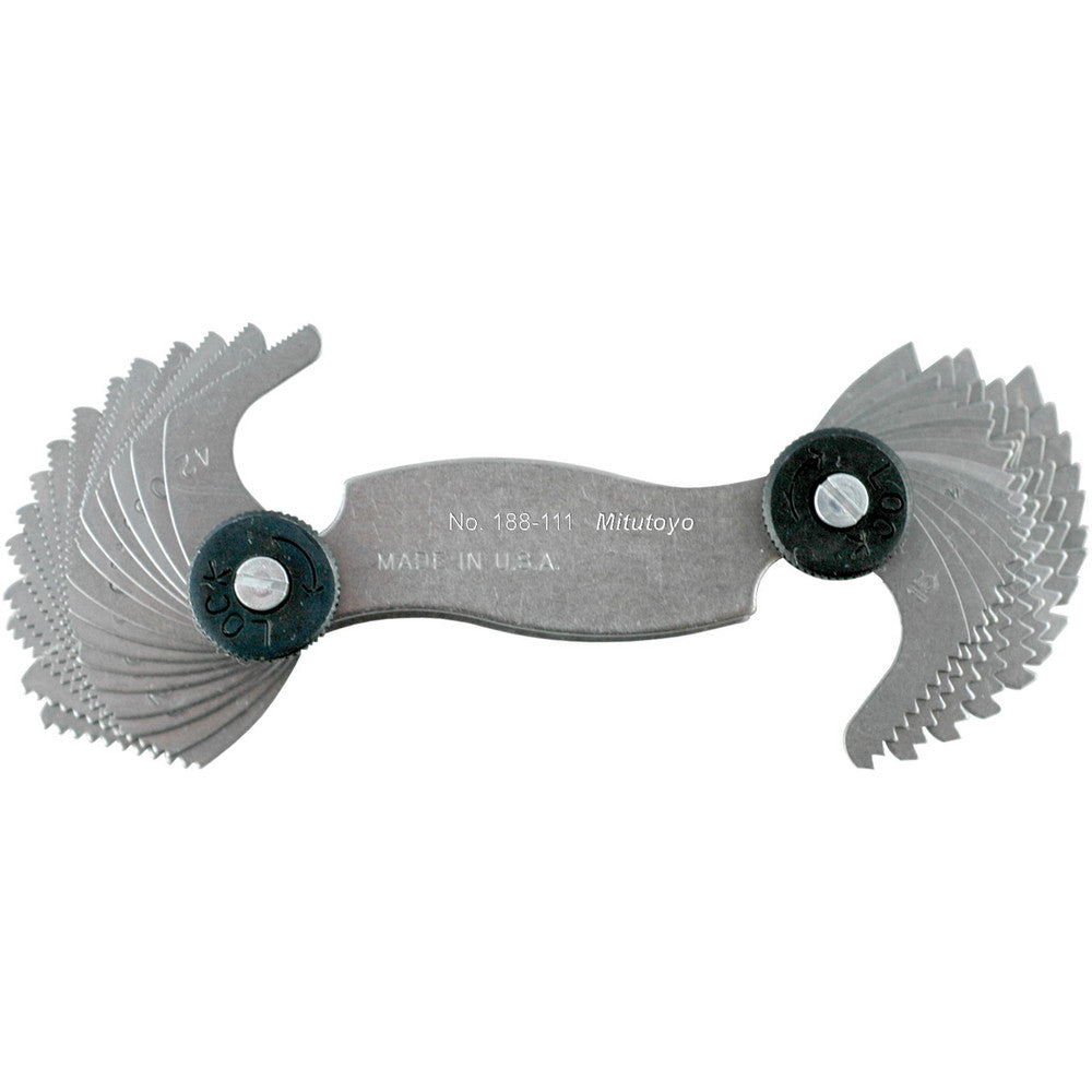 Mitutoyo 188-111 30 Leaf, 4 to 42 TPI Range, Screw Pitch Gage