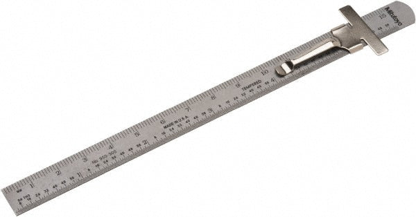 Mitutoyo 950-300 Steel Rule 6" OAL, English & Metric Graduation, Flexible, 1/2" OAW