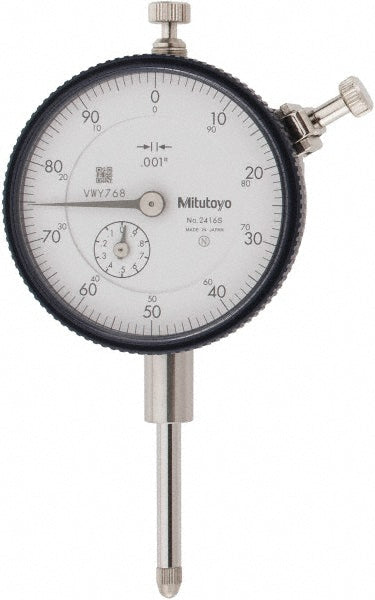 Mitutoyo 2416A Dial Drop Indicator 1.0000" Max Measurement, 0-100 Dial Reading, 0.002000" Accuracy