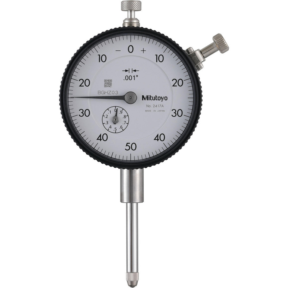Mitutoyo 2417A Dial Drop Indicator 1.0000" Max Measurement, 0-50-0 Dial Reading, 0.002000" Accuracy