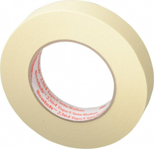 3M 7100094011 Masking Tape 1" Wide, 60 yd Long, 6.5 mil Thick, Tan