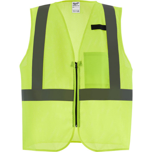 Milwaukee Tool 48-73-2243 High Visibility Vests Size 2X-Large 3X-Large  Color Yellow  Closure Type Zipper  Number of Pockets 1  Chest Size (Inch) 46-50  Material Composition Mesh