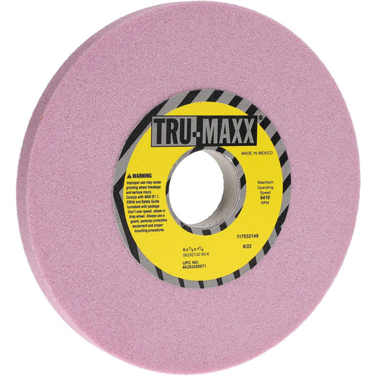 Tru-Maxx 66253255571 Surface Grinding Wheel 6" Dia, 1/2" Thick, 1-1/4" Hole, 60 Grit, K Hardness