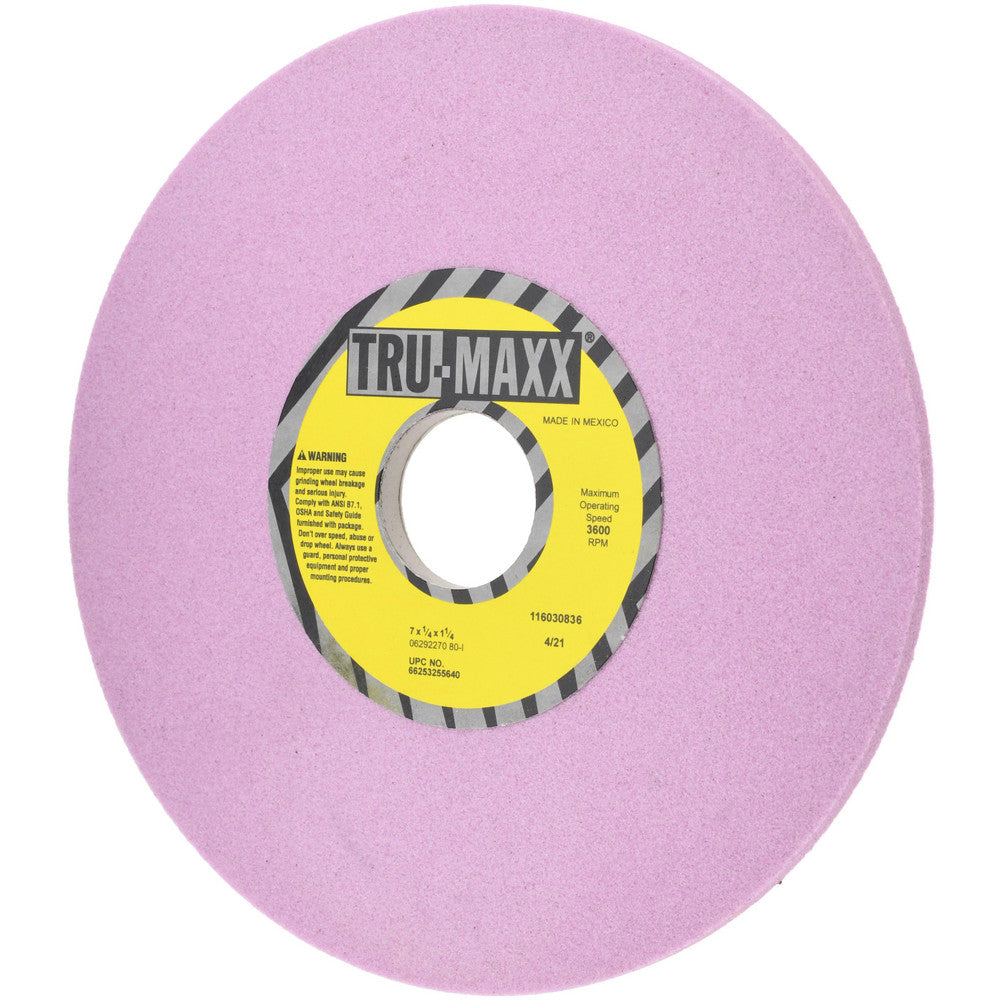 Tru-Maxx 66253255640 Surface Grinding Wheel 7" Dia, 1/4" Thick, 1-1/4" Hole, 80 Grit, I Hardness