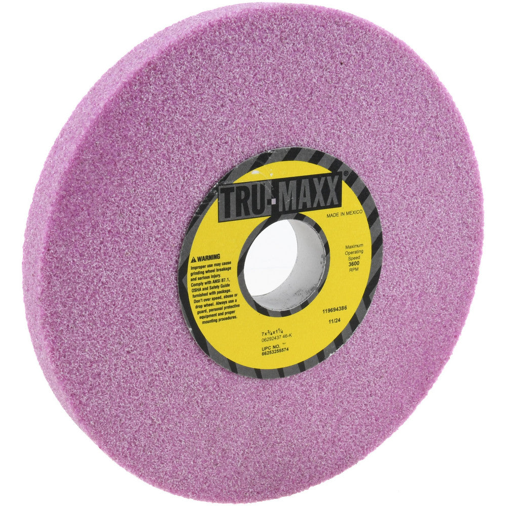 Tru-Maxx 66253255574 Surface Grinding Wheel 7" Dia, 3/4" Thick, 1-1/4" Arbor, 46 Grit