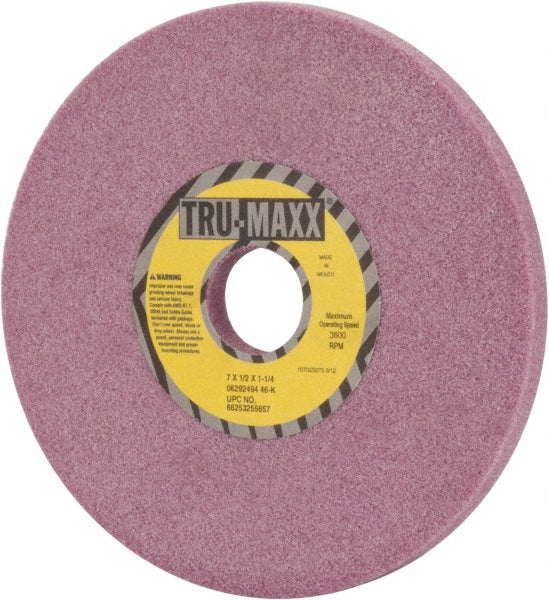 Tru-Maxx 66253255657 Surface Grinding Wheel 7" Dia, 1/2" Thick, 1-1/4" Hole, 46 Grit, K Hardness