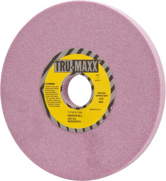 Tru-Maxx 66253255676 Surface Grinding Wheel 7" Dia, 1/2" Thick, 1-1/4" Hole, 60 Grit, J Hardness