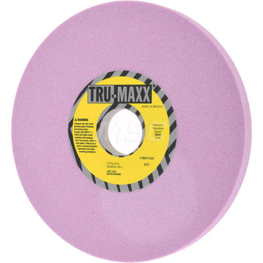 Tru-Maxx 66253255686 Surface Grinding Wheel 7" Dia, 1/2" Thick, 1-1/4" Hole, 80 Grit, J Hardness
