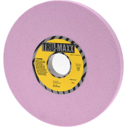Tru-Maxx 66253255680 Surface Grinding Wheel 7" Dia, 1/2" Thick, 1-1/4" Hole, 80 Grit, K Hardness