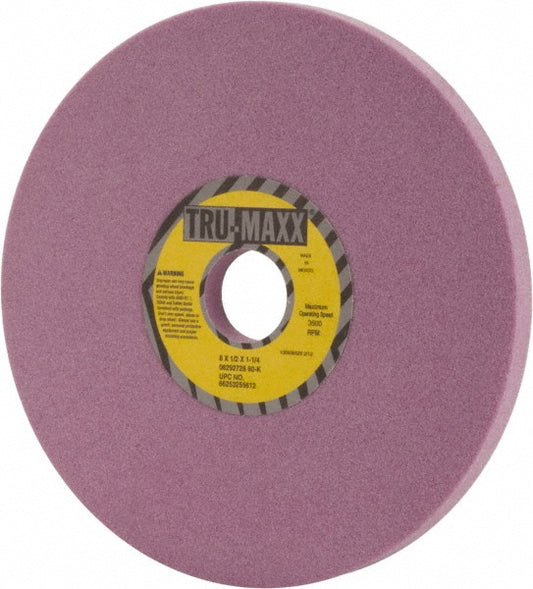 Tru-Maxx 66253255612 Surface Grinding Wheel 8" Dia, 1/2" Thick, 1-1/4" Hole, 60 Grit, K Hardness