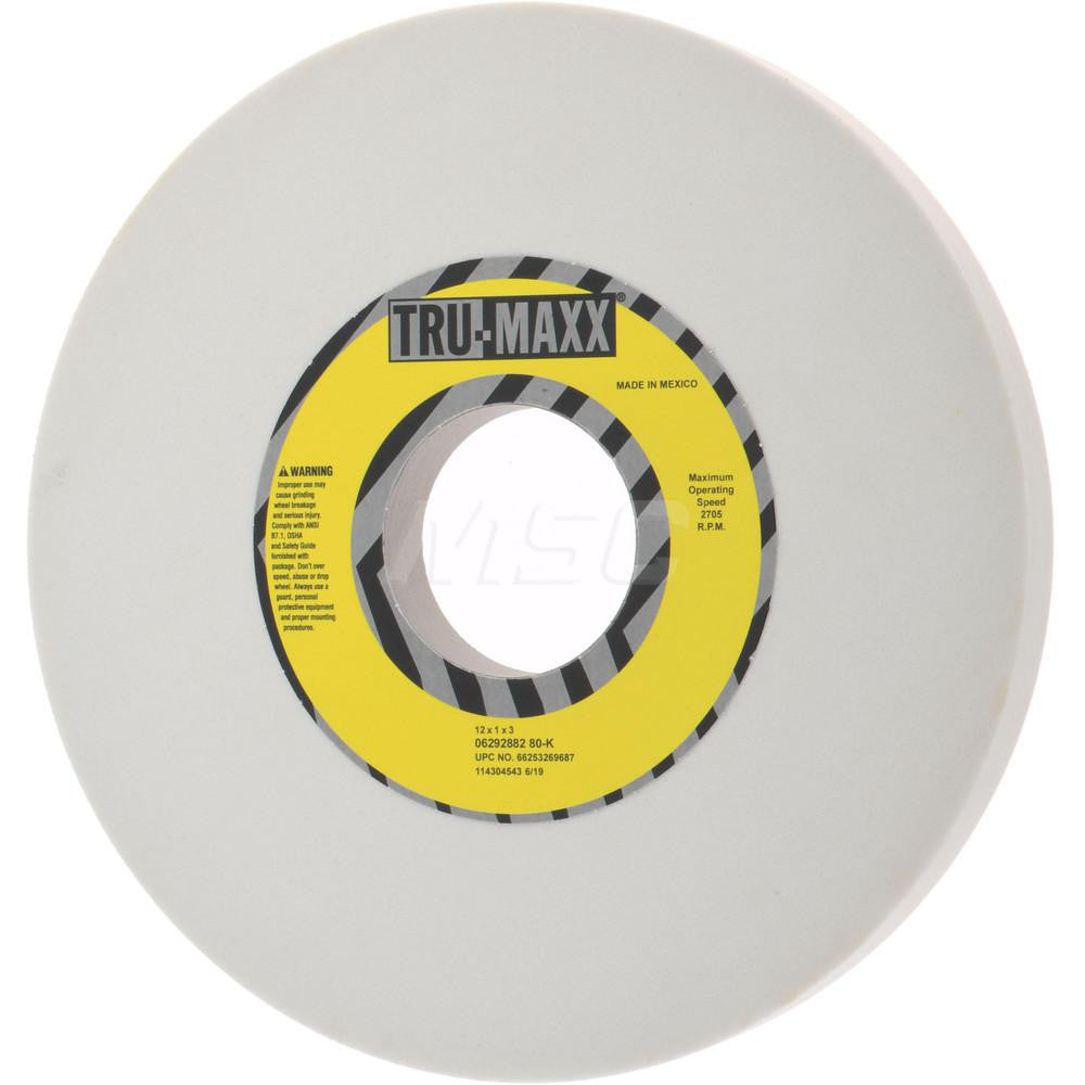 Tru-Maxx 66253269687 Surface Grinding Wheel 12" Dia, 1" Thick, 3" Hole, 80 Grit, K Hardness
