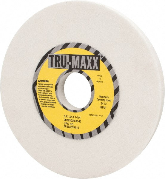 Tru-Maxx 66253255415 Surface Grinding Wheel 6" Dia, 1/2" Thick, 1-1/4" Hole, 80 Grit, K Hardness